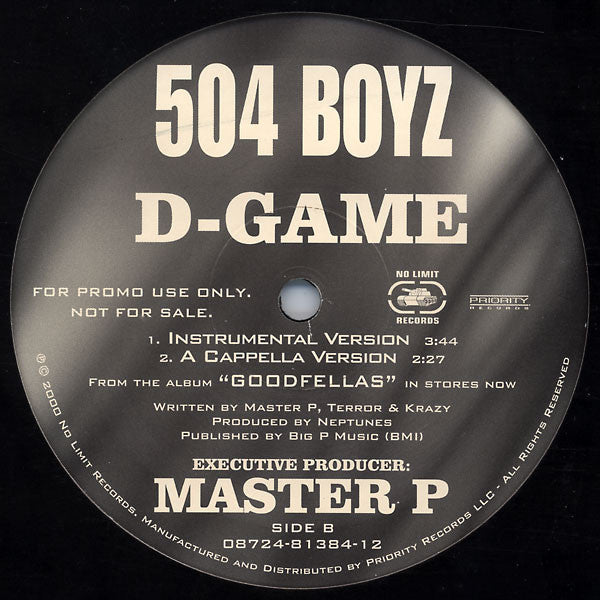 504 Boyz : D-Game (12", Promo)