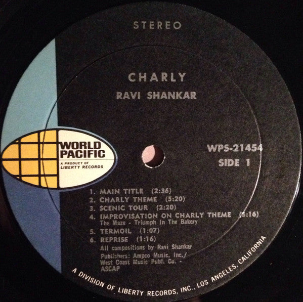 Ravi Shankar : Charly (Original Soundtrack Recording) (LP, Album, Res)