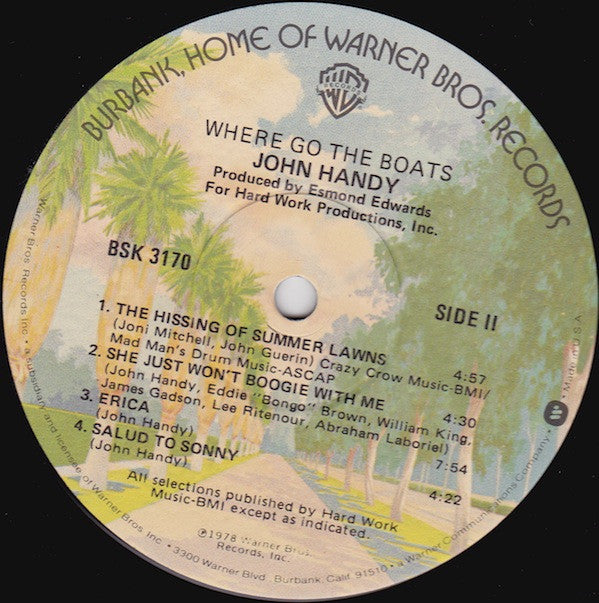 John Handy : Where Go The Boats (LP, Album)