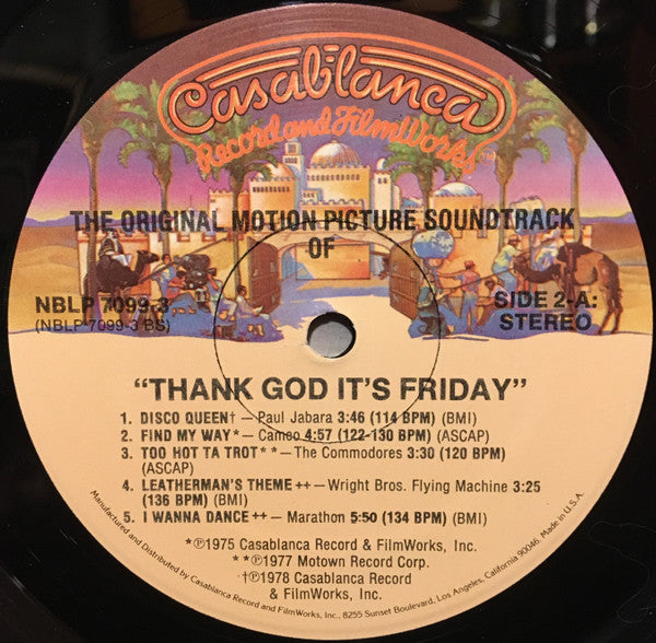 Various : Thank God It's Friday (The Original Motion Picture Soundtrack) (2xLP, Album + 12", S/Sided)