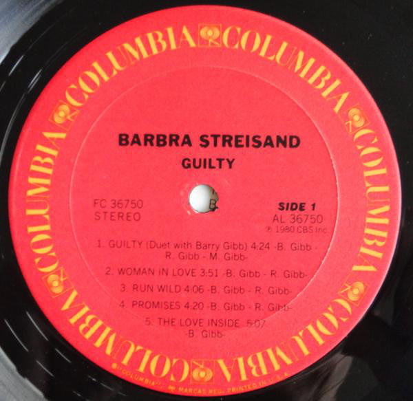 Barbra Streisand : Guilty (LP, Album, Gat)