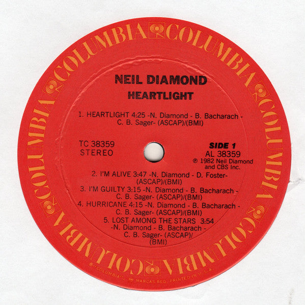 Neil Diamond : Heartlight (LP, Album, Car)