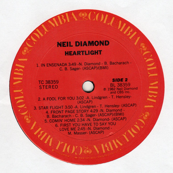 Neil Diamond : Heartlight (LP, Album, Car)