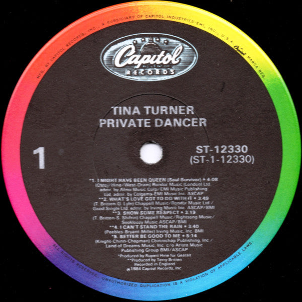 Tina Turner : Private Dancer (LP, Album, Win)