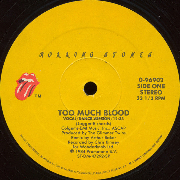 The Rolling Stones : Too Much Blood (12", Spe)