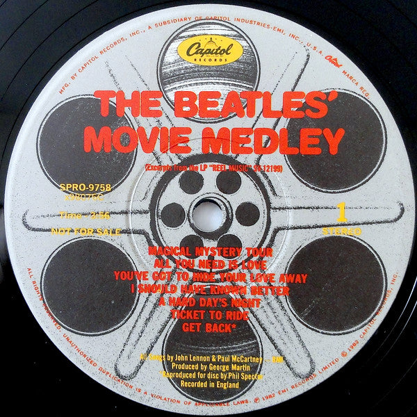 The Beatles : The Beatles' Movie Medley (12", Mono, Promo)