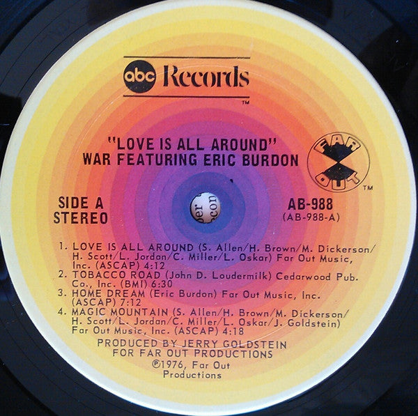 Eric Burdon & War : Love Is All Around (LP, Album, Ter)