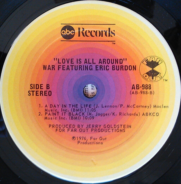 Eric Burdon & War : Love Is All Around (LP, Album, Ter)