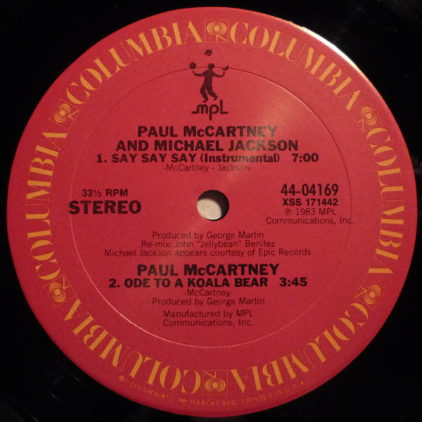 Paul McCartney And Michael Jackson : Say Say Say (12", Car)