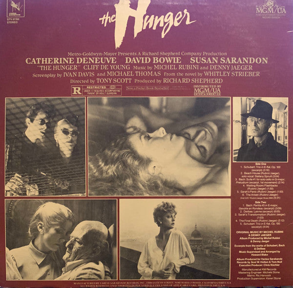 Michel Rubini & Denny Jaeger : The Hunger (Original Motion Picture Soundtrack) (LP, Album)