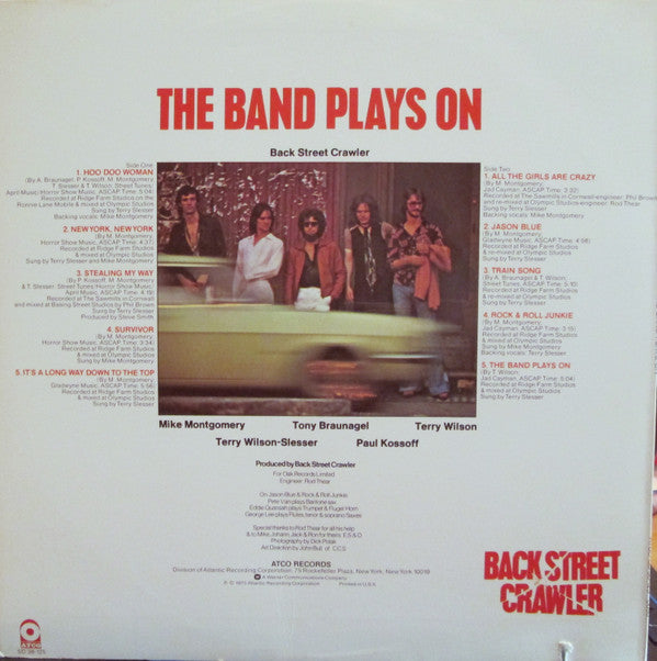 Back Street Crawler : The Band Plays On (LP, Album, RI )