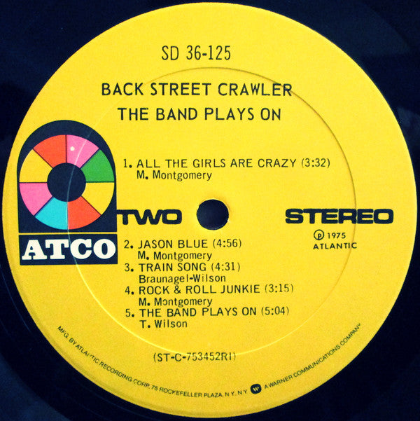 Back Street Crawler : The Band Plays On (LP, Album, RI )