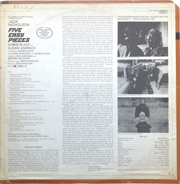 Various : Five Easy Pieces (Original Soundtrack Recording) (LP, Album, Pit)