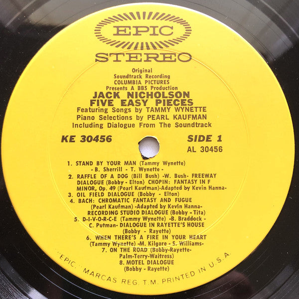 Various : Five Easy Pieces (Original Soundtrack Recording) (LP, Album, Pit)