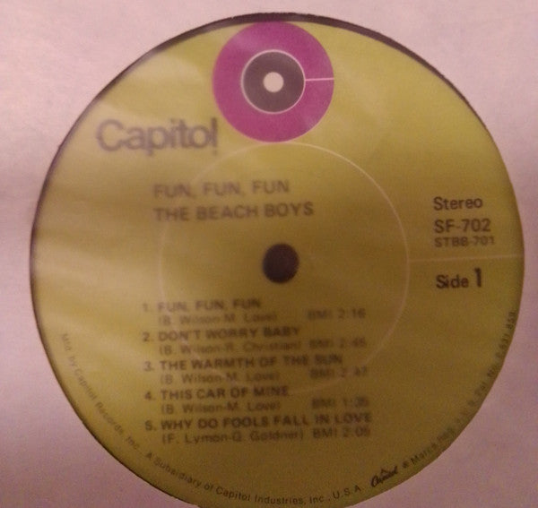 The Beach Boys : Fun, Fun, Fun (LP, Album, RE)