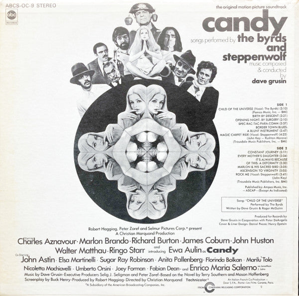 The Byrds And Steppenwolf, Dave Grusin : Candy (The Original Motion Picture Soundtrack) (LP)