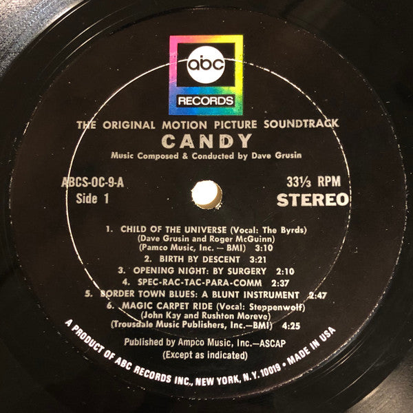 The Byrds And Steppenwolf, Dave Grusin : Candy (The Original Motion Picture Soundtrack) (LP)