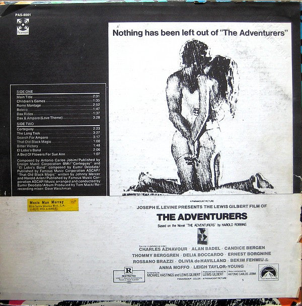 Antonio Carlos Jobim : Music From The Soundtrack Of The Paramount Picture The Adventurers (LP, Album)