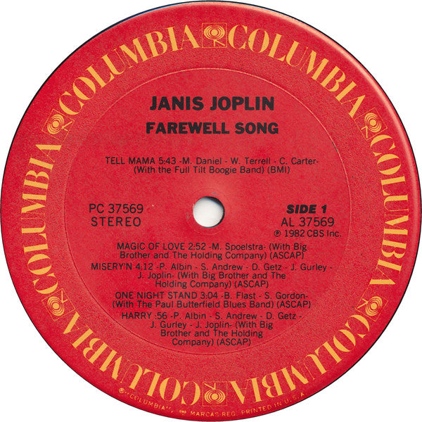 Janis Joplin : Farewell Song (LP, Album)