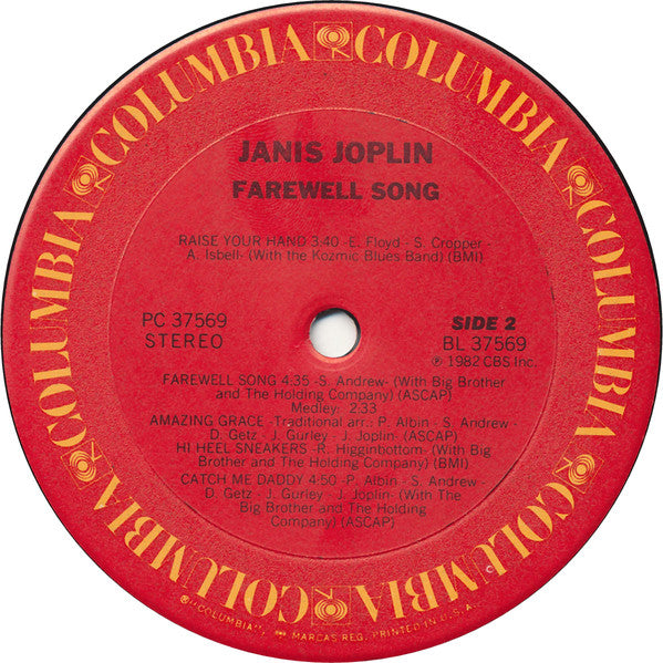 Janis Joplin : Farewell Song (LP, Album)