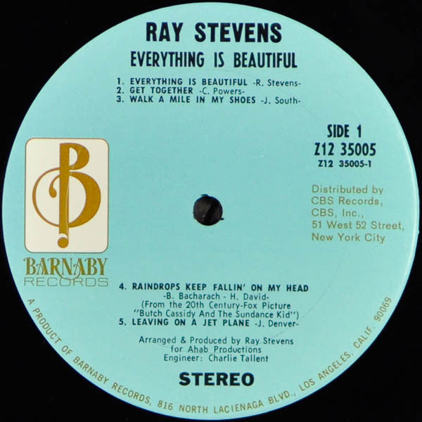 Ray Stevens : Everything Is Beautiful (LP, Album, Ter)