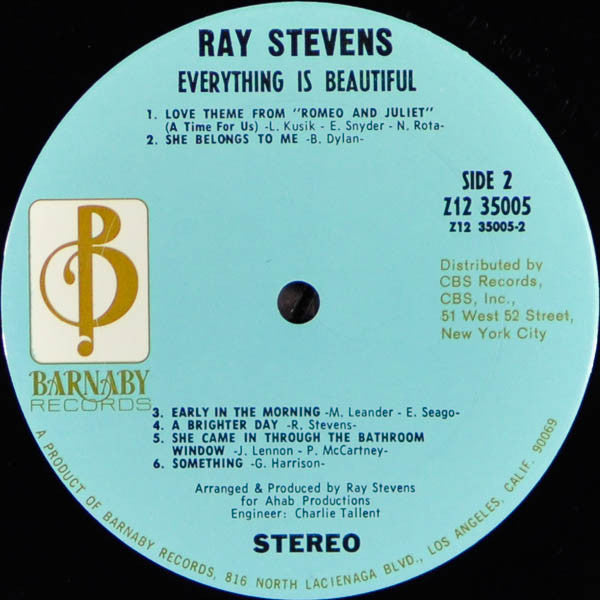 Ray Stevens : Everything Is Beautiful (LP, Album, Ter)