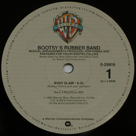 Bootsy's Rubber Band : Body Slam! (12", Single)