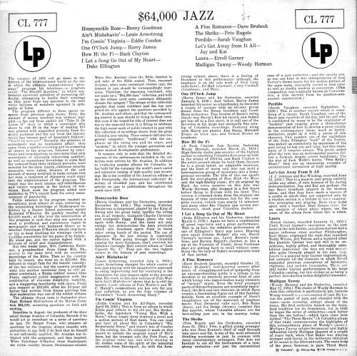 Various : $64,000 Jazz (LP, Album, Comp, Mono)