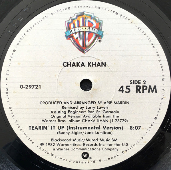 Chaka Khan : Tearin' It Up (12")