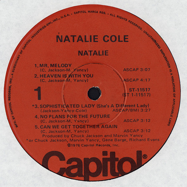 Natalie Cole : Natalie (LP, Album, Win)