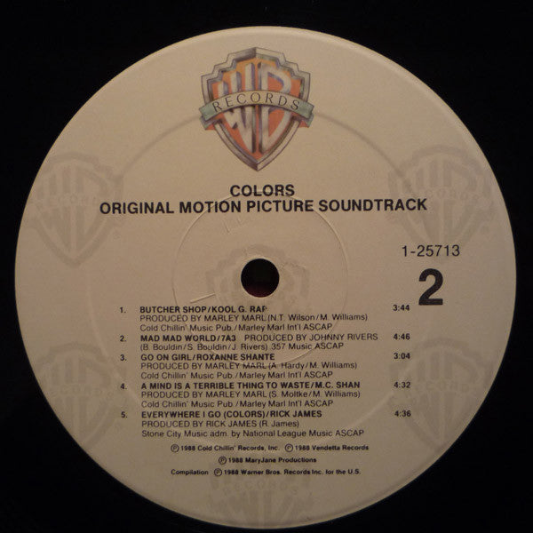 Various : Colors (Original Motion Picture Soundtrack) (LP, Album, Comp)