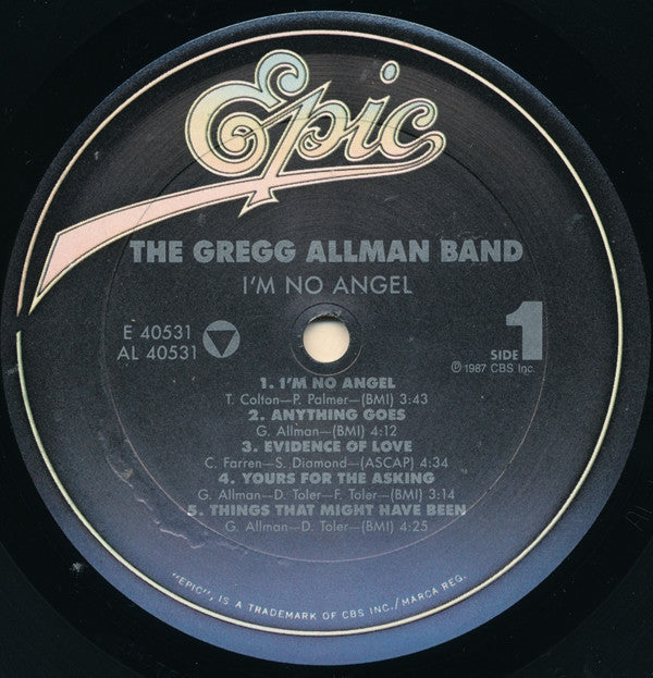 The Gregg Allman Band : I'm No Angel (LP, Album)