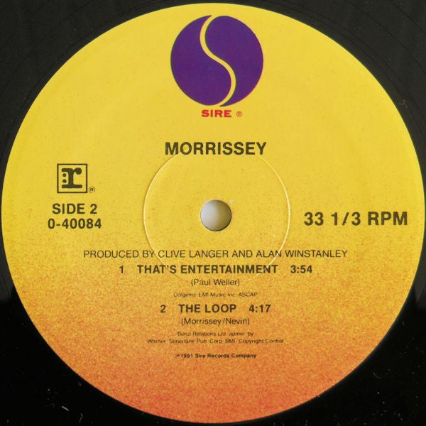 Morrissey : Sing Your Life (12", Single)