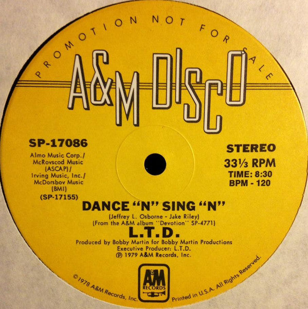 L.T.D. : Dance "N" Sing "N" (12", Promo)