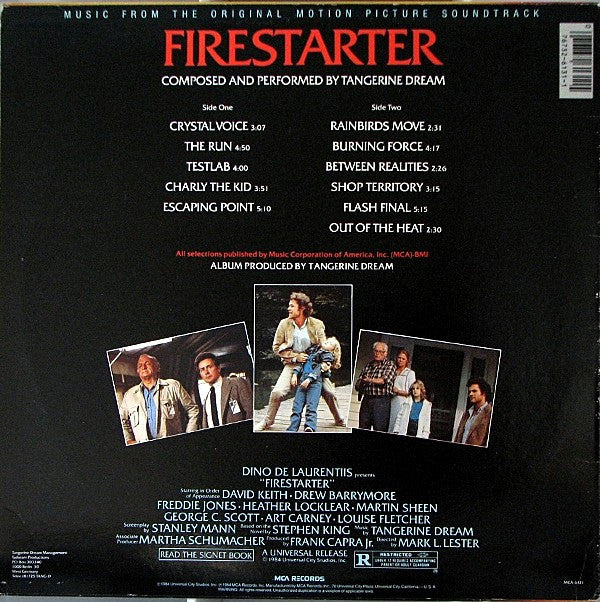 Tangerine Dream : Firestarter (Music From The Original Motion Picture Soundtrack) (LP, Album)