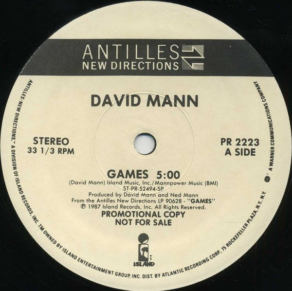 David Mann : Games / Travelling Song / Night Vision (12", Promo, W/Lbl)