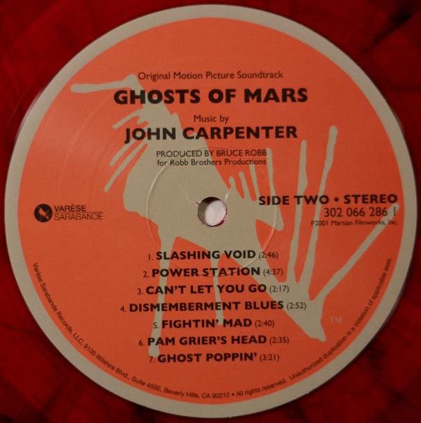 John Carpenter : Ghosts Of Mars (Original Motion Picture Soundtrack) (LP, Album, RSD, Ltd, RE, Red)