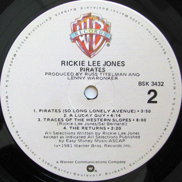 Rickie Lee Jones : Pirates (LP, Album)