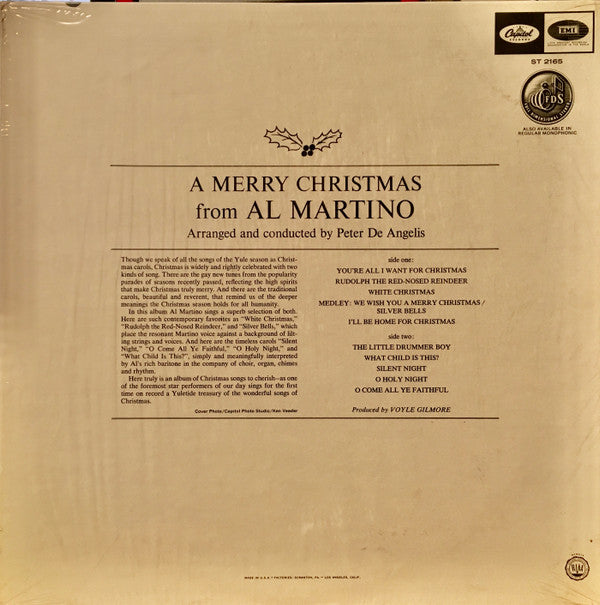 Al Martino : A Merry Christmas (LP, Jac)