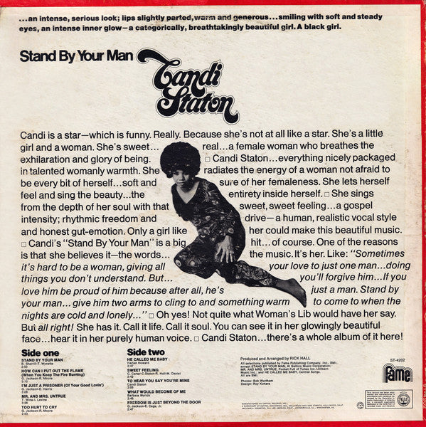 Candi Staton : Stand By Your Man (LP, Album, Win)