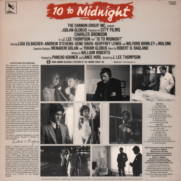 Robert O. Ragland : 10 To Midnight (Original Motion Picture Soundtrack) (LP)