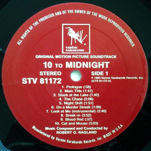 Robert O. Ragland : 10 To Midnight (Original Motion Picture Soundtrack) (LP)