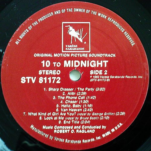 Robert O. Ragland : 10 To Midnight (Original Motion Picture Soundtrack) (LP)