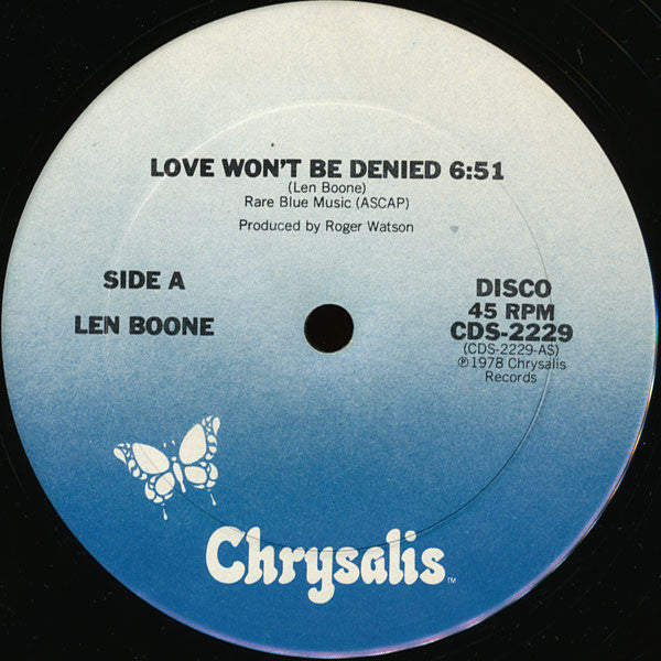 Len Boone : Love Won't Be Denied (12")