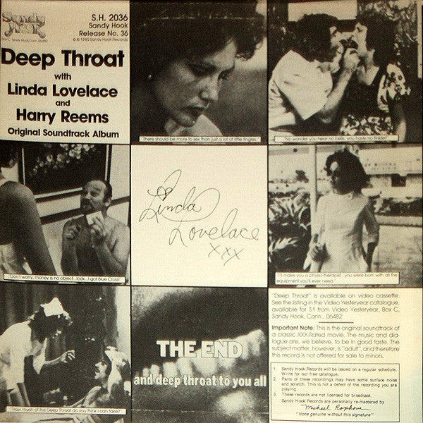 Various : Deep Throat - It Sounds As Good As It Feels! (Original Soundtrack Album) (LP, Album)