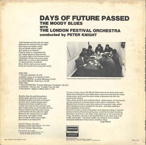 The Moody Blues : Days Of Future Passed (LP, Album, RP, Wad)