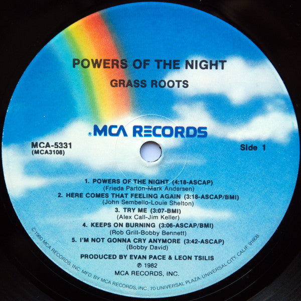 The Grass Roots : Powers Of The Night (LP, Album, Pin)