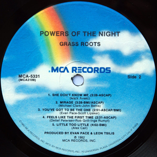 The Grass Roots : Powers Of The Night (LP, Album, Pin)