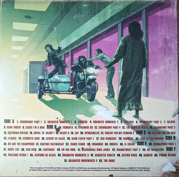 Various : George A Romero's Dawn Of The Dead Original Theatrical Soundtrack (LP, Gre + LP, Ora + LP, Pur + Album, Comp)