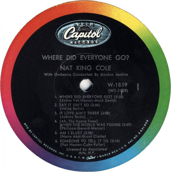 Nat King Cole : Where Did Everyone Go? (LP, Album, Mono)